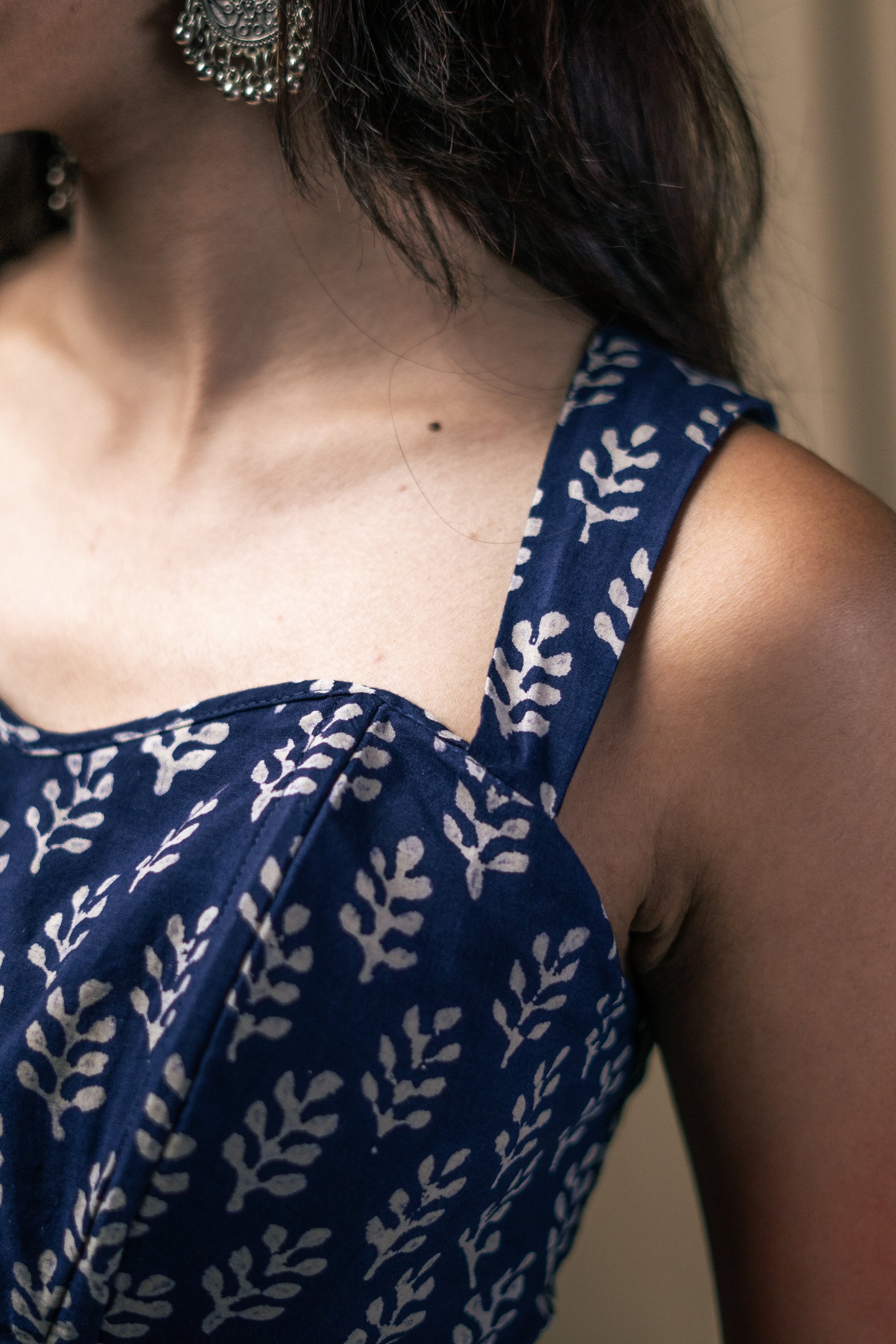 Kurti top, Corset, raatrani, handblock print, unsolvd, colthing, buy now, shop now, fusion wear, navy blue corset 